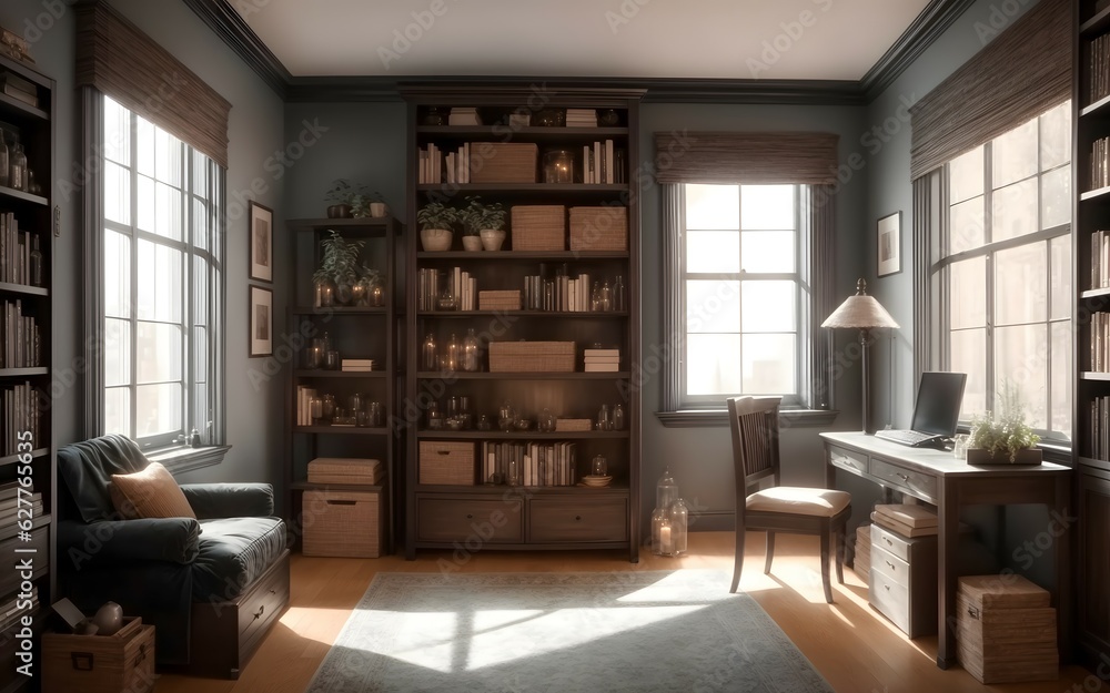 living room with furniture, generative ai living room with furniture, generative ai