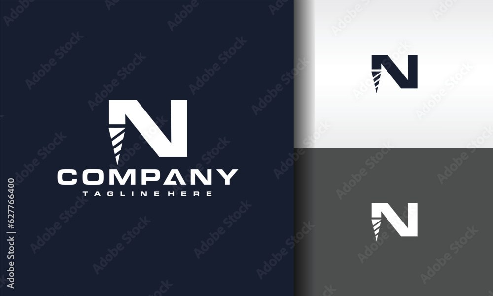 letter N drill bit logo letter N drill bit logo