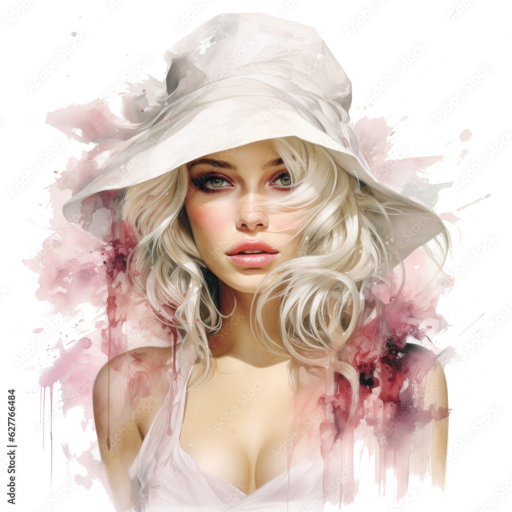 Fashion watercolor girl isolated