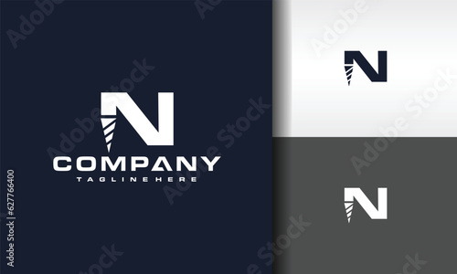 letter N drill bit logo