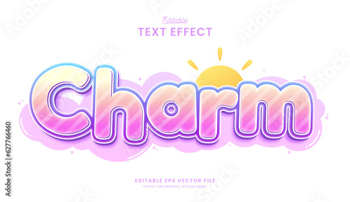 decorative editable cute rainbow pastel text effect vector design