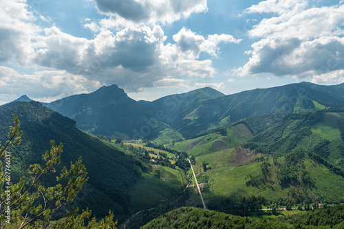 View from Zbojnicky chodnik in Mala Fatra mountains in Slovakia