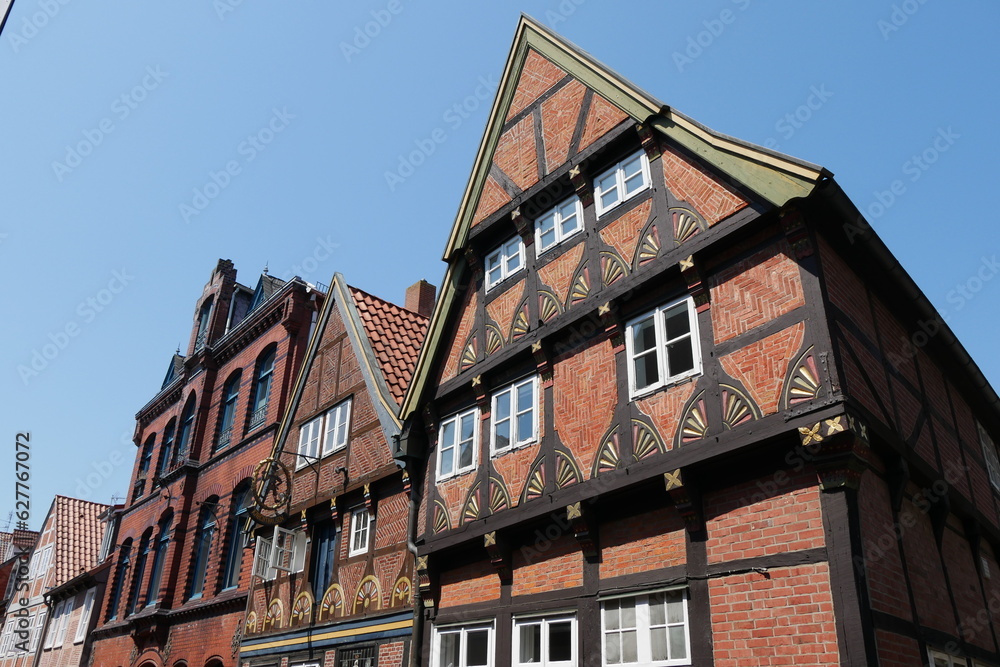 Fototapeta premium Fachwerkhäuser in Stade