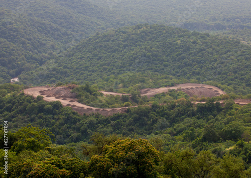 Coated Road Under Construction Landscape In Mago Park Ethiopia