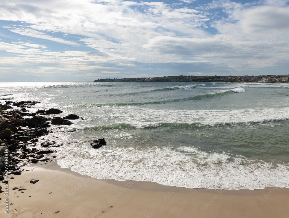 Sozopol, Bulgaria, the beach in the new part of the city of Sozopol in the morning.