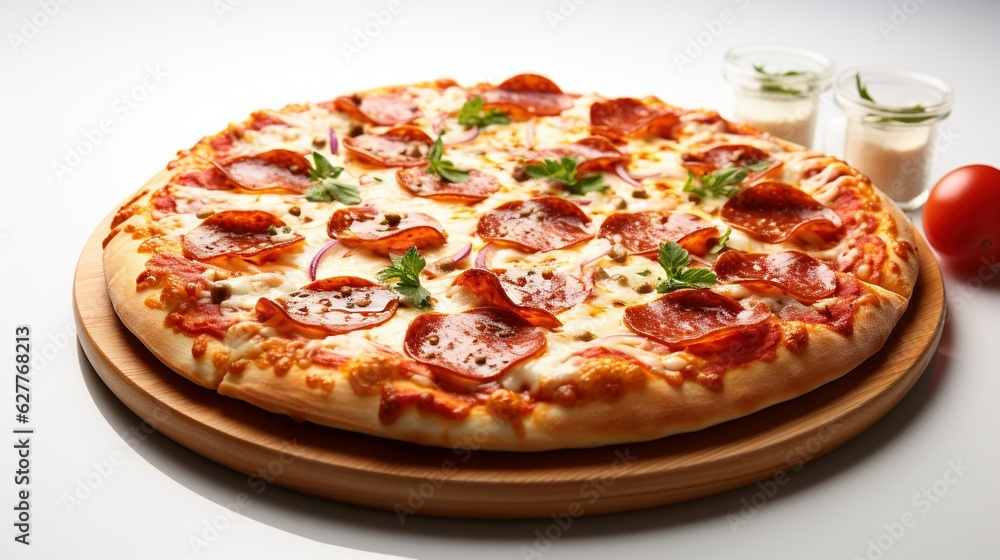 pizza on a white background pizza on a white background