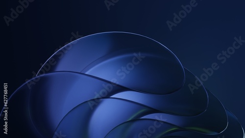 Tableau sur toile 3d rendering of abstract curve blue emitter glass