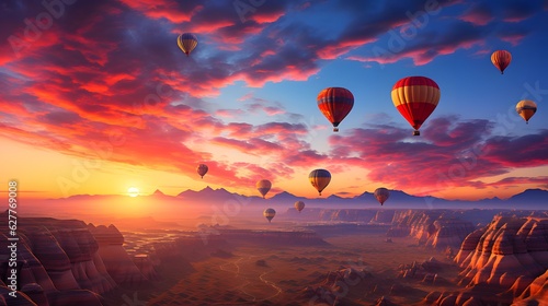 Cappadocia, Turkey - Hot air balloon at sunset