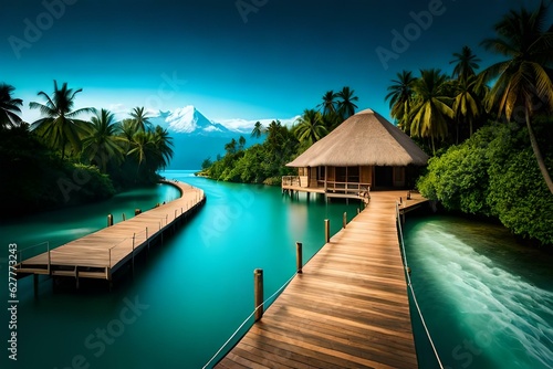 tropical resort pool © zooriii arts