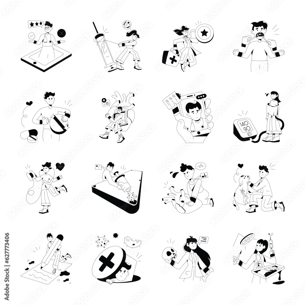 Collection of Physicians Hand Drawn Illustrations
Collection of Physicians Hand Drawn Illustrations