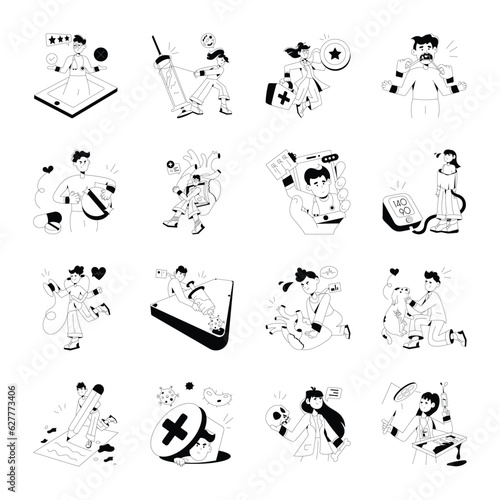 Collection of Physicians Hand Drawn Illustrations 
