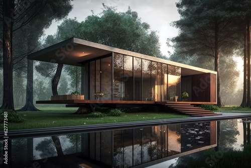 3d render of luxurious mansion a dreamy house generative ai © Align