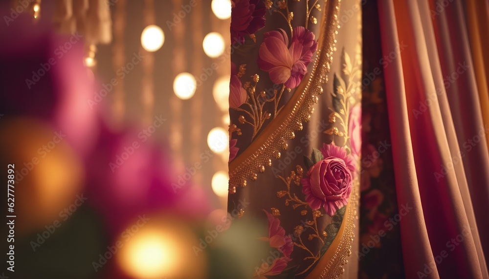 beautiful and traditional curtain photography add luxury to event venue generative ai