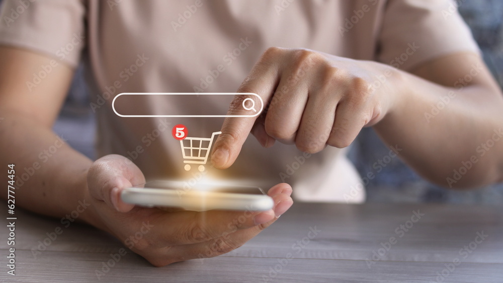 online shopping concept, businessman use smartphones online shopping concept, businessman use smartphones