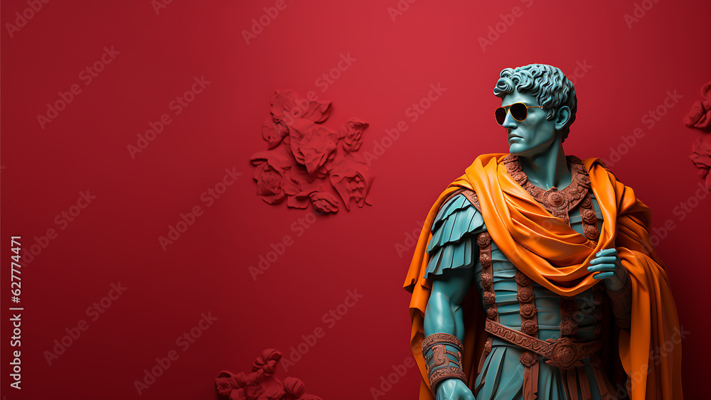 Modern Renaissance Man, Greek Roman Style Statue, Digital Concept Render