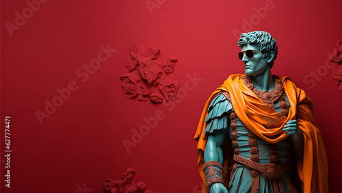 Modern Renaissance Man, Greek Roman Style Statue, Digital Concept Render