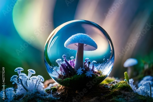 magic mushroom in the grass