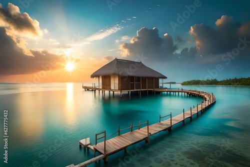 sunset in the maldives © zooriii arts