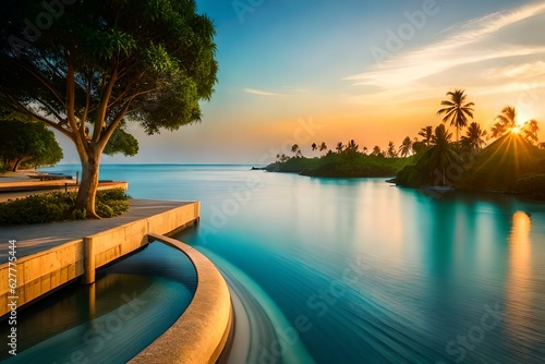 pool at sunset © zooriii arts