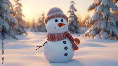 New Year's snowman, fabulous snowman Generative AI © Irina