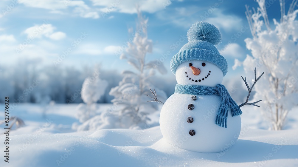New Year's snowman, fabulous snowman Generative AI New Year's snowman, fabulous snowman Generative AI