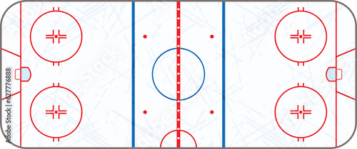 Vector Ice Hockey Rink With Skate Marks
