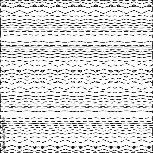 Dashes lines. Grunge texture. Black and white pattern. Abstract background for web page, textures, card, poster, fabric, textile.
