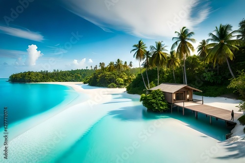 pool in the tropical resort © zooriii arts