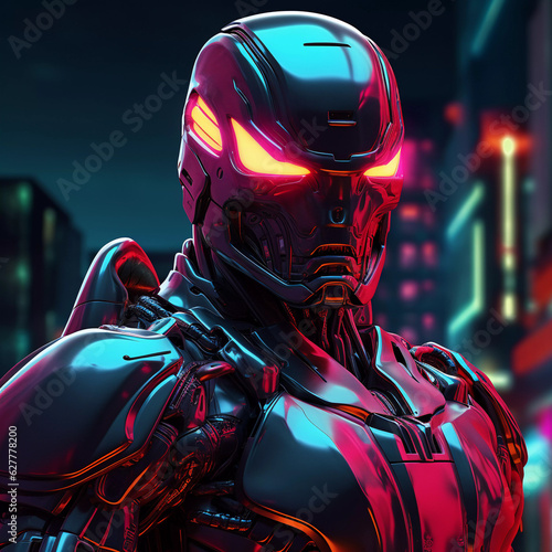 Brutal Cyborg Character in Cyberpunk Style © Voysla