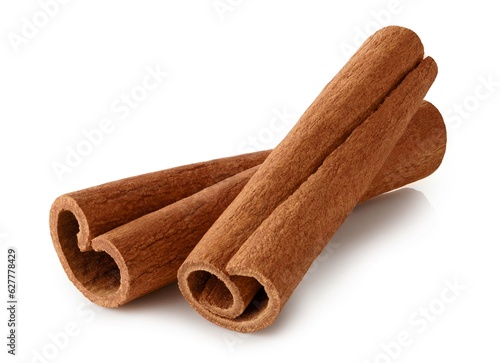 Cinnamon sticks isolated on white background  