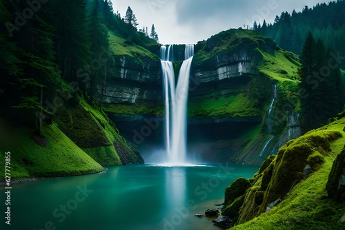 waterfall in the mountains