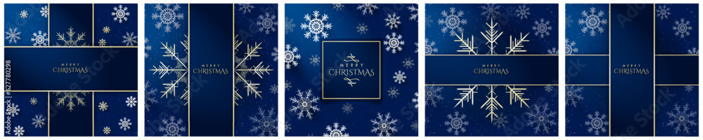 Merry Christmas Cards with 3d white and bright snowflakes on dark blue background. Snowflake pattern. Perfect for winter-themed and Christmas templates. Vector Illustration. EPS 10. Merry Christmas Cards with 3d white and bright snowflakes on dark blue background. Snowflake pattern. Perfect for winter-themed and Christmas templates. Vector Illustration. EPS 10.