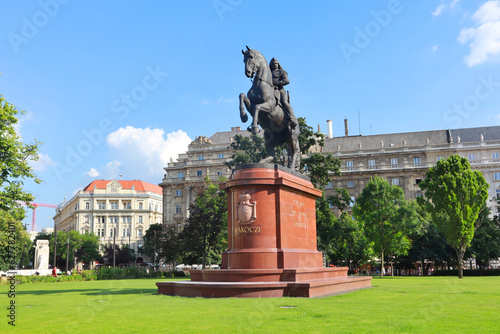 Equestrian statue of Ferenc Rakoczi II in Budapest, Hungary photo