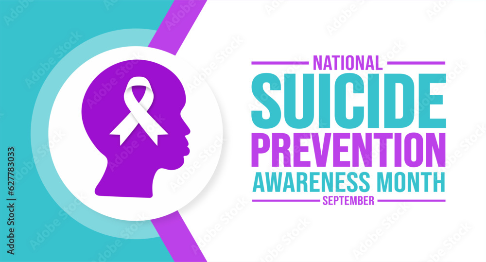 September is National Suicide Prevention Awareness Month background template. Holiday concept. background, banner, placard, card, and poster design template with text inscription and standard color. September is National Suicide Prevention Awareness Month background template. Holiday concept. background, banner, placard, card, and poster design template with text inscription and standard color.