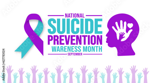 September is National Suicide Prevention Awareness Month background template. Holiday concept. background, banner, placard, card, and poster design template with text inscription and standard color.