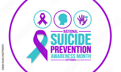 September is National Suicide Prevention Awareness Month background template. Holiday concept. background, banner, placard, card, and poster design template with text inscription and standard color.