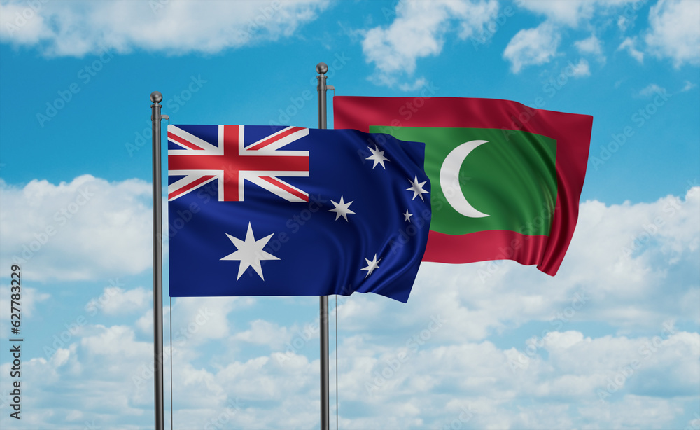 Maldives and Australia flag Maldives and Australia flag