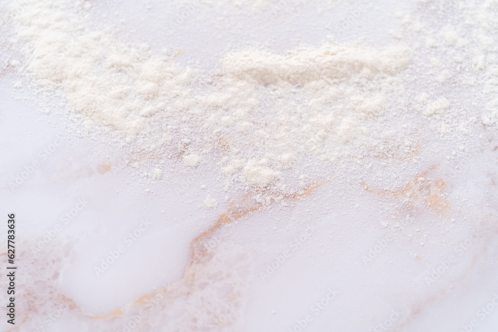 Flour on a marble surface