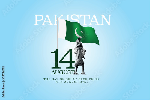 14th august Happy independence day Pakistan. Vector illustration.
