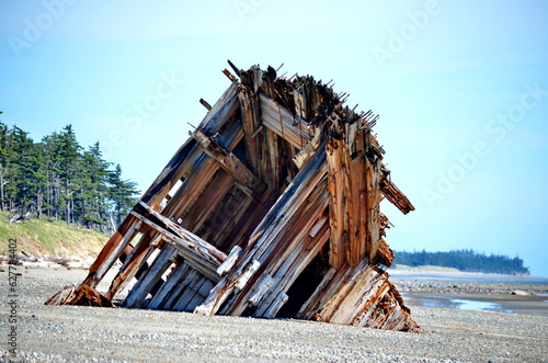 Pesuta Shipwreck in Naikoon Provincial Park, Haida Gwaii, British Columbia, Canada photo