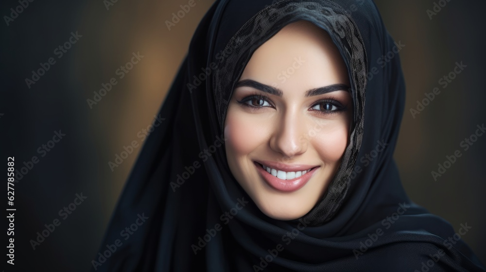 Arabic muslim woman wearing black hijab Arabic muslim woman wearing black hijab