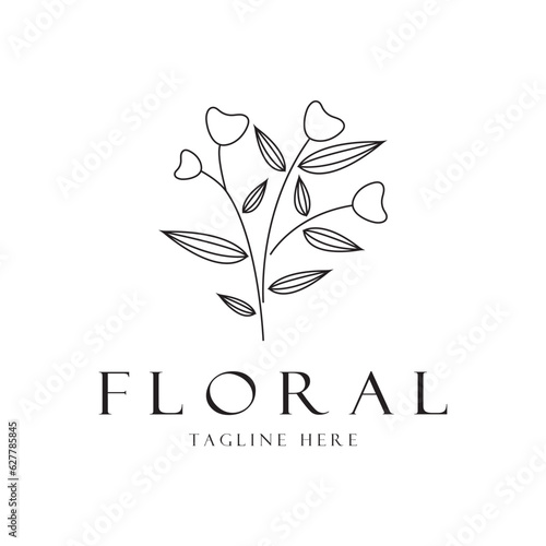 Elegant floral and leaf frame. Delicate botanical vector illustration for labels, spas, corporate identity, and wedding invitations