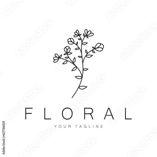 Elegant floral and leaf frame. Delicate botanical vector illustration for labels, spas, corporate identity, and wedding invitations