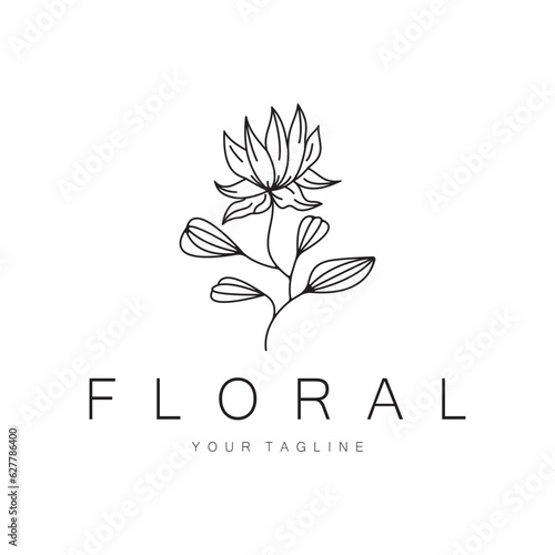 Elegant floral and leaf frame. Delicate botanical vector illustration for labels, spas, corporate identity, and wedding invitations