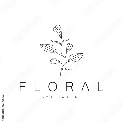 Elegant floral and leaf frame. Delicate botanical vector illustration for labels, spas, corporate identity, and wedding invitations