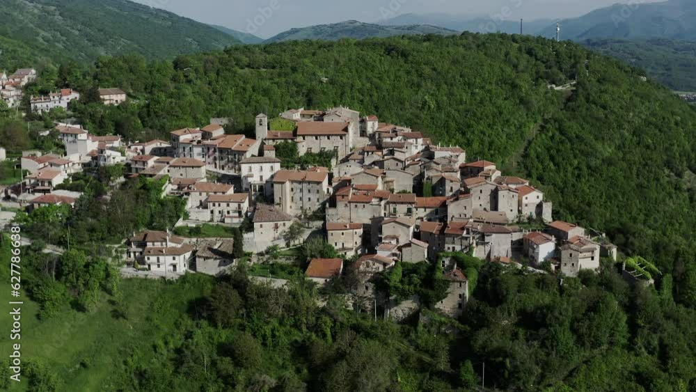 Magliano de Marsi aerial view in Abruzzo Italy Magliano de Marsi aerial view in Abruzzo Italy