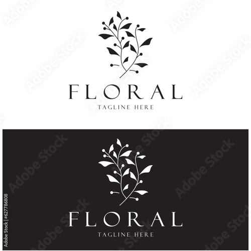 Elegant floral and leaf frame. Delicate botanical vector illustration for labels, spas, corporate identity, and wedding invitations