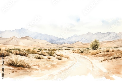 Death Valley National Park clip art watercolor illustration