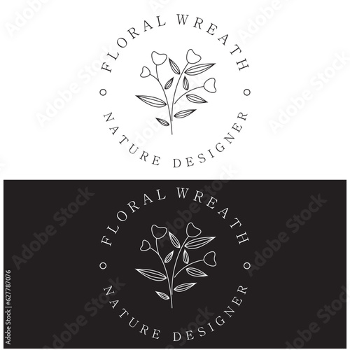 Elegant floral and leaf frame. Delicate botanical vector illustration for labels, spas, corporate identity, and wedding invitations