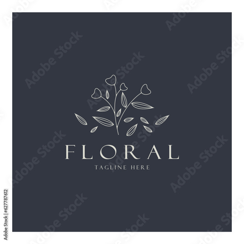 Elegant floral and leaf frame. Delicate botanical vector illustration for labels, spas, corporate identity, and wedding invitations